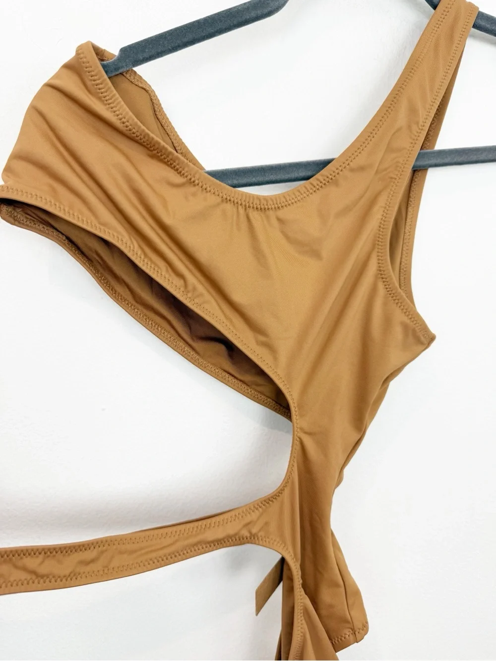 SKIMS Monokino Swimsuit Almond One Shoulder NWT Size Small